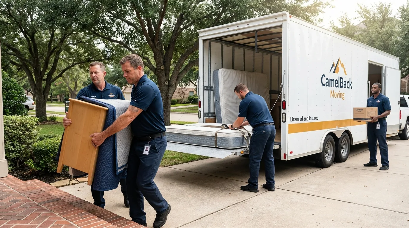 Crew loading residential truck for cross-state move from Key Largo, FL